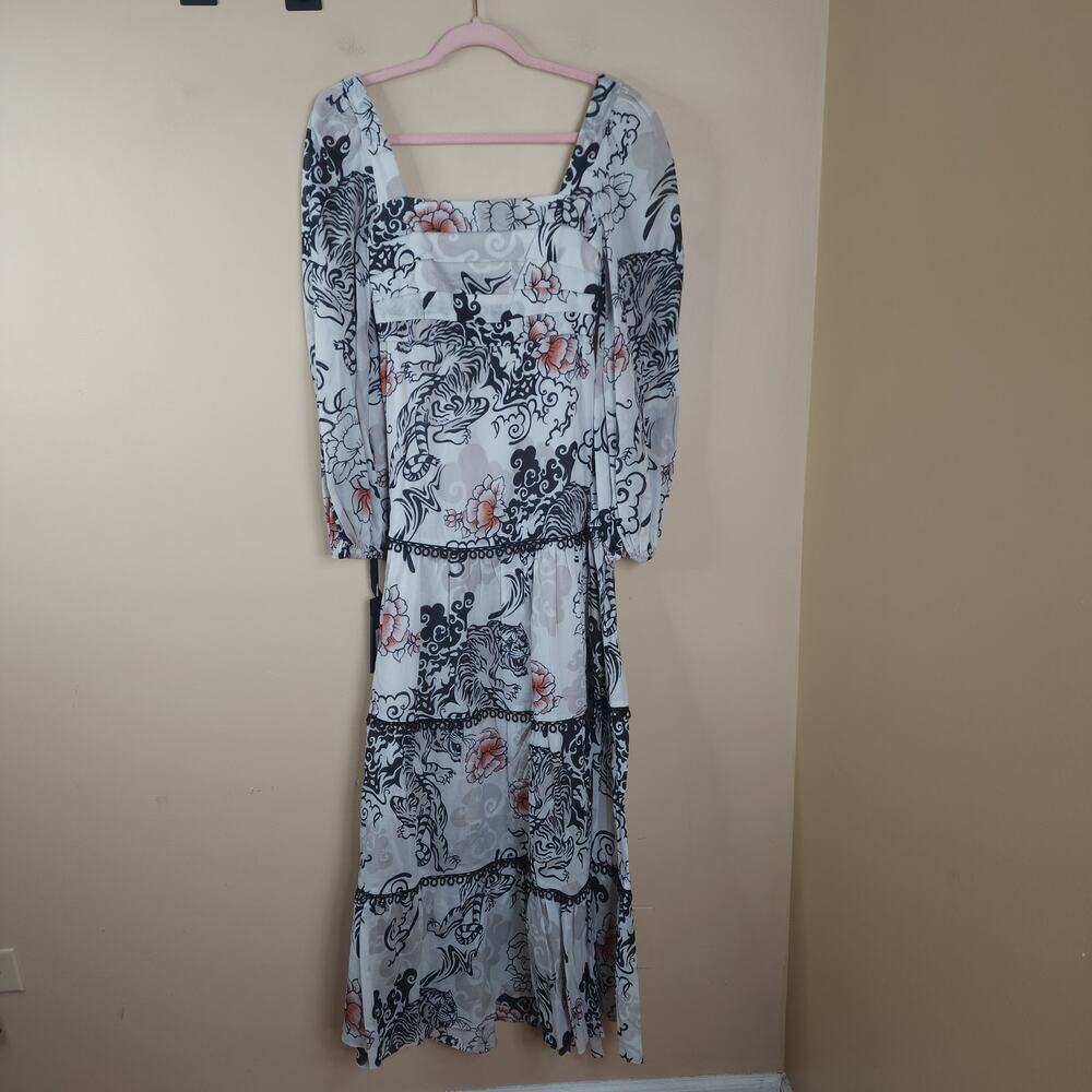 Pinko Sukienka Mormo Tiger Floral Maxi Dress Size 40/US 4